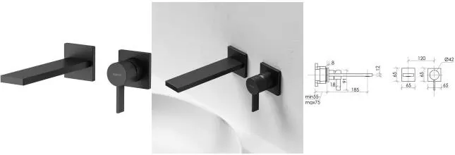 Смеситель для раковины «Sancos» Linn SC9021MB чёрный матовый