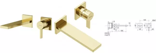 Смеситель для раковины «Sancos» Linn SC9021BG брашированное золото