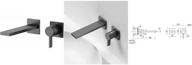 Смеситель для раковины «Sancos» Linn SC9021GG вороненая сталь