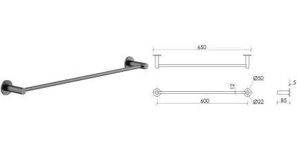 Полотенцедержатель «Sancos» Base SC9024GG на стену вороненая сталь
