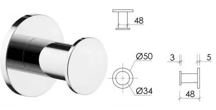 Крючок «Sancos» Base SC9025CH на стену хром