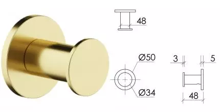 Крючок «Sancos» Base SC9025BG на стену брашированное золото Крючок «Sancos» Base SC9025BG на стену брашированное золото