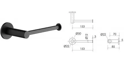 Держатель для туалетной бумаги «Sancos» Base SC9026MB на стену чёрный матовый