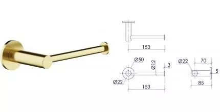 Держатель для туалетной бумаги «Sancos» Base SC9026BG на стену брашированное золото Держатель для туалетной бумаги «Sancos» Base SC9026BG на стену брашированное золото