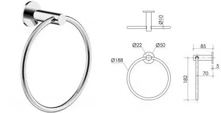 Полотенцедержатель «Sancos» Base SC9029CH на стену хром