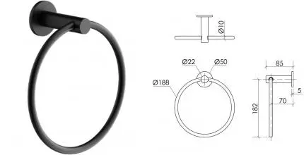 Полотенцедержатель «Sancos» Base SC9029MB на стену чёрный матовый Полотенцедержатель «Sancos» Base SC9029MB на стену чёрный матовый