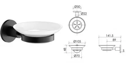 Мыльница «Sancos» Base SC9031MB на стену чёрная матовая