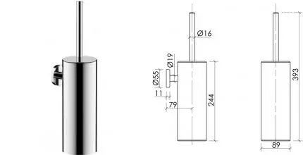 Ёршик для унитаза «Sancos» Base SC9032CH на стену хром