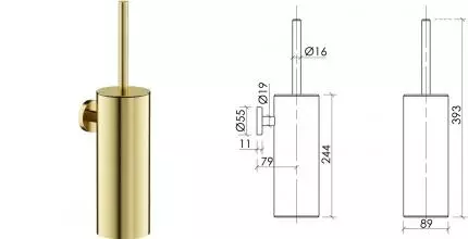 Ёршик для унитаза «Sancos» Base SC9032BG на стену брашированное золото Ёршик для унитаза «Sancos» Base SC9032BG на стену брашированное золото