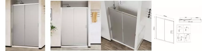 Душевая дверь «Vincea» City VDS-5CT150MT 150/195 текстурная/хром универсальная