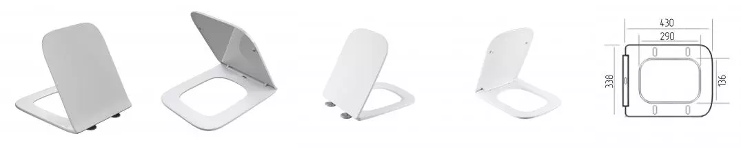 Сиденье для унитаза Grossman GR-4464/4468S тонкое,белое,1 место GR-49K2664/68S · Grossman, GR-49K2664/68S