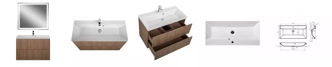 Тумба с раковиной «Art&Max» Verona-Push 90 (90) подвесная Kadena Wood Тумба с раковиной «Art&Max» Verona-Push 90 (90) подвесная Kadena Wood