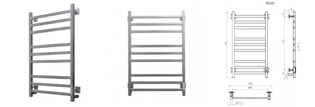 Электрический полотенцесушитель «Aringa» Орса 50/80 AR03017CHM матовый хром правый