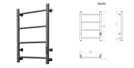 Электрический полотенцесушитель «Aringa» Честер 40/60 AR03043GS оружейная сталь правый