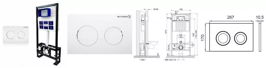 Инсталляция для унитаза с кнопкой «Bettoserb» Sava Free Standing SFS40006466 клавиша смыва Cool белая глянцевая Инсталляция для унитаза с кнопкой «Bettoserb» Sava Free Standing SFS40006466 клавиша смыва Cool белая глянцевая