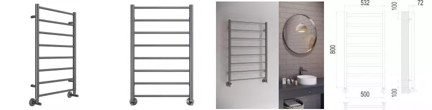 Водяной полотенцесушитель «Terminus» Аврора П8 50/80 оружейная сталь