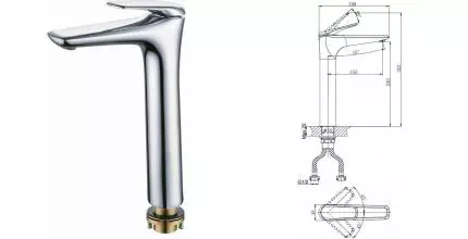 Смеситель для раковины «Rush» Nevis NE1735-11ch хром