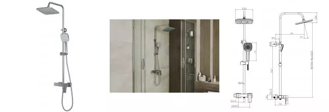 Душевая система «Rush» Thira TR3635-40 хром Душевая система «Rush» Thira TR3635-40 хром