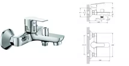 Смеситель для ванны с душем «Rush» Victoria VI7135-44 хром