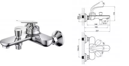 Смеситель для ванны с душем «D&K» Venice.Gondola DA1023241 хром Смеситель для ванны с душем «D&K» Venice.Gondola DA1023241 хром
