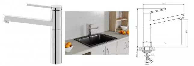 Смеситель для кухонной мойки «Rush» MS9035-36 хром