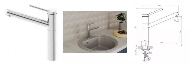 Смеситель для кухонной мойки «Rush» MS9035-34 хром