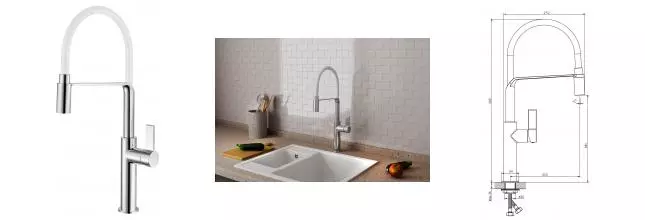 Смеситель для кухонной мойки «Rush» MS9035-35White хром/белый Смеситель для кухонной мойки «Rush» MS9035-35White хром/белый