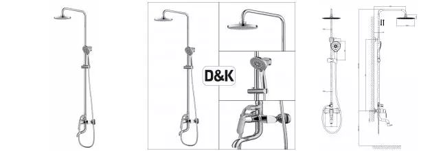 Душевая система «D&K» Venice.Rialto DA1063701B14 хром Душевая система «D&K» Venice.Rialto DA1063701B14 хром