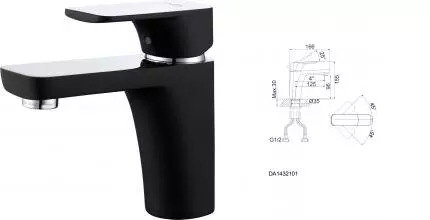 Смеситель для раковины «D&K» Berlin.Technische DA1432115 чёрный/хром