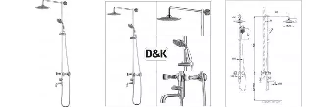 Душевая система «D&K» Hessen.Grimm DA1384701E09 хром Душевая система «D&K» Hessen.Grimm DA1384701E09 хром