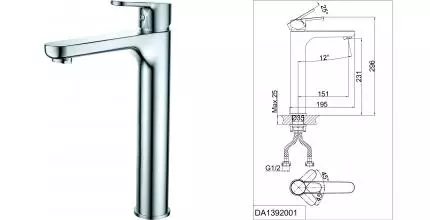 Смеситель для раковины «D&K» Rhein.Marx DA1392001 хром Смеситель для раковины «D&K» Rhein.Marx DA1392001 хром