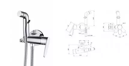 Смеситель с гигиеническим душем «D&K» Rhein.Marx DA1394581 хром