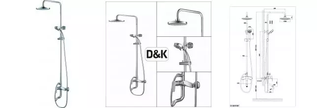 Душевая система «D&K» Rhein.Marx DA1393701B07 хром Душевая система «D&K» Rhein.Marx DA1393701B07 хром