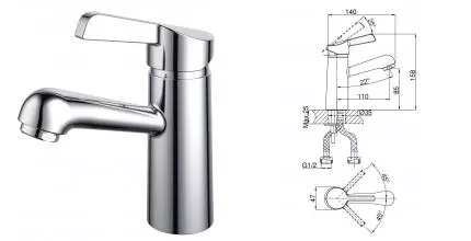 Смеситель для раковины «D&K» Rhein.Schiller DA1462101 хром Смеситель для раковины «D&K» Rhein.Schiller DA1462101 хром