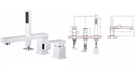 Смеситель на борт ванны «D&K» Bayern.Liszt DA1514901 хром Смеситель на борт ванны «D&K» Bayern.Liszt DA1514901 хром