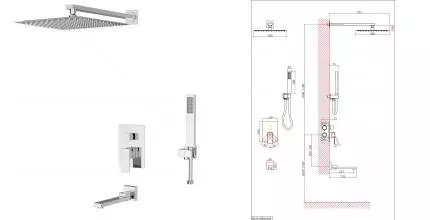 Душевая система «D&K» Bayern.Liszt DA1515601A04 хром