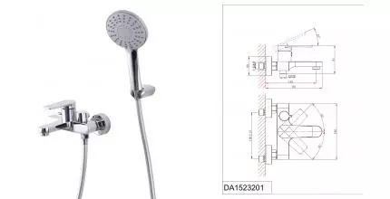 Смеситель для ванны с душем «D&K» Bayern.Furth DA1523201 хром Смеситель для ванны с душем «D&K» Bayern.Furth DA1523201 хром