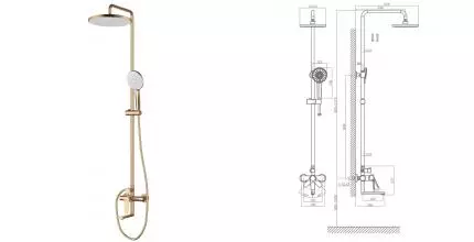 Душевая система «D&K» Bayern.Munchen DA1563707B18 матовое золото Душевая система «D&K» Bayern.Munchen DA1563707B18 матовое золото