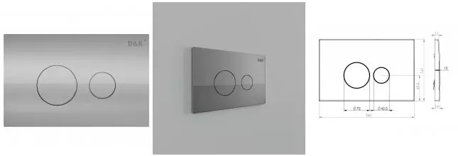 Кнопка смыва «D&K» Venice DB1029001 пластик, металл хром