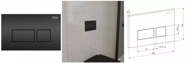 Кнопка смыва «D&K» Berlin DB1439025 пластик, металл чёрная Кнопка смыва «D&K» Berlin DB1439025 пластик, металл чёрная