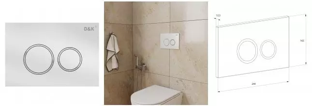 Кнопка смыва «D&K» Bayern DB1529016 пластик, металл белая Кнопка смыва «D&K» Bayern DB1529016 пластик, металл белая