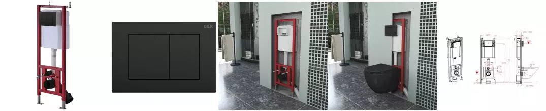 Инсталляция для унитаза с кнопкой «D&K» DI8540116 Инсталляция для унитаза с кнопкой «D&K» DI8540116