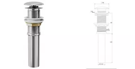 Донный клапан для раковины «D&K» DC9001 с механизмом Клик-Клак хром Донный клапан для раковины «D&K» DC9001 с механизмом Клик-Клак хром