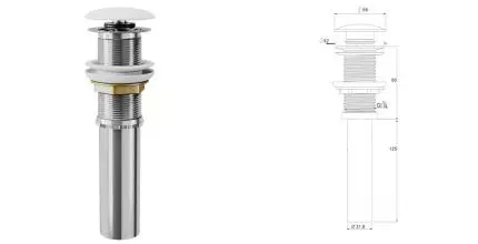 Донный клапан для раковины «D&K» DC9016 с механизмом Клик-Клак белый Донный клапан для раковины «D&K» DC9016 с механизмом Клик-Клак белый