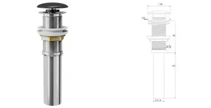 Донный клапан для раковины «D&K» DC9025 с механизмом Клик-Клак чёрный Донный клапан для раковины «D&K» DC9025 с механизмом Клик-Клак чёрный