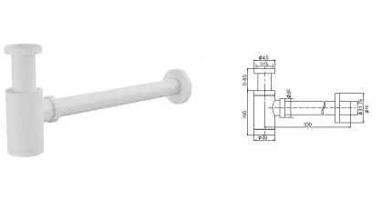 Сифон для раковины «D&K» DC907416 белый матовый Сифон для раковины «D&K» DC907416 белый матовый