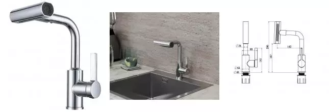 Смеситель для кухонной мойки «Rush» Tinos TI3732-17 хром Смеситель для кухонной мойки «Rush» Tinos TI3732-17 хром