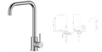 Смеситель для кухонной мойки «Rush» Melos SUS1101-23 сатин