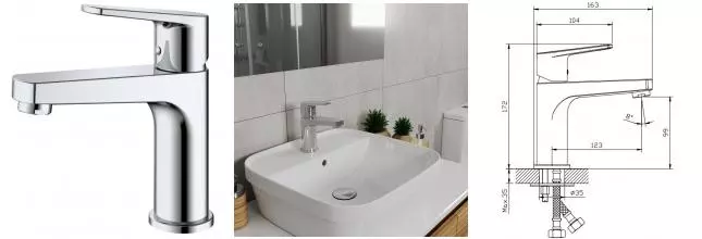Смеситель для раковины «Rush» Bali BA3835-11 хром