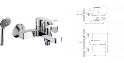 Смеситель для ванны с душем «Rush» Balearic BA3935-44 хром